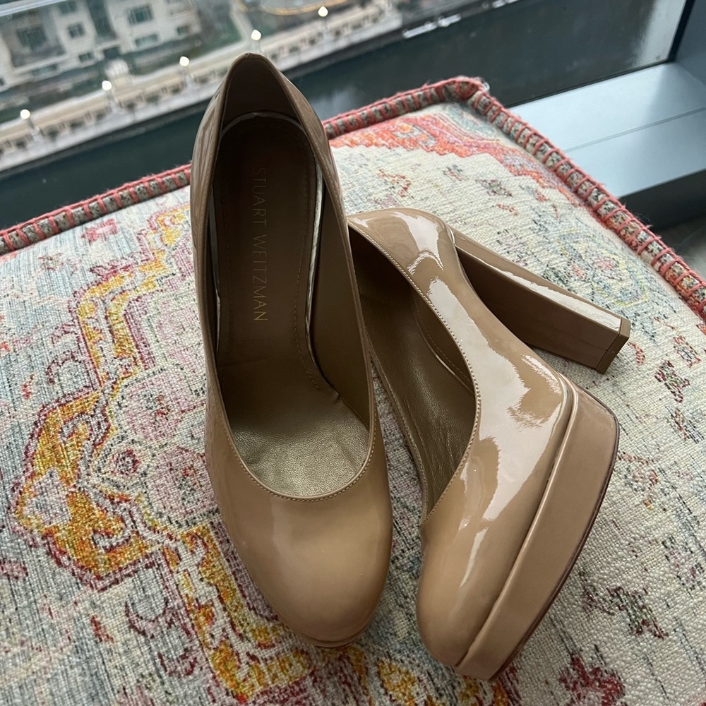 Stuart Weitzman Nude Platform Heels